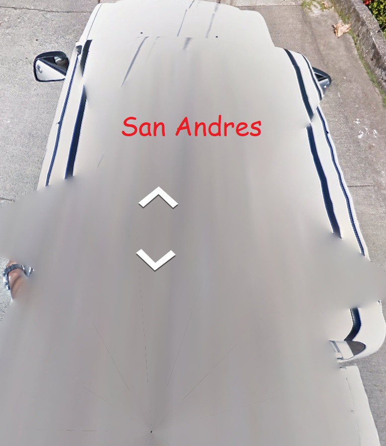 Large white car found in San Andres